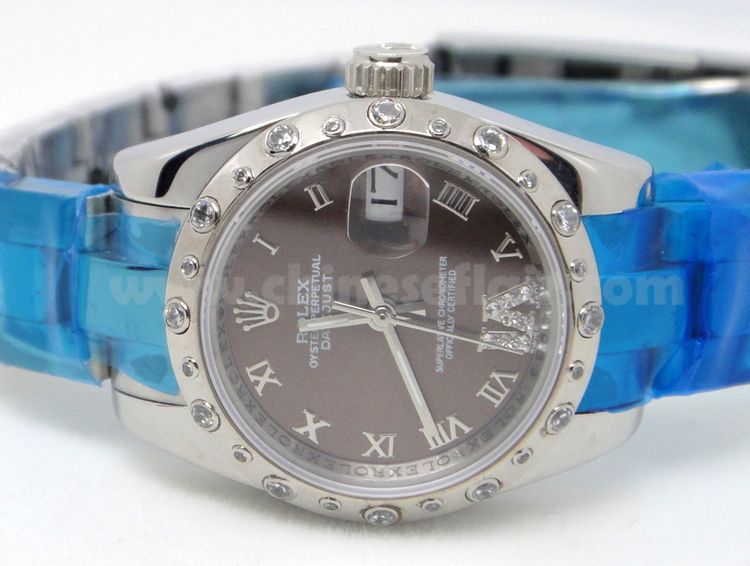 Rolex Middle Size 31mm Ladies watch Stainless Steel Gray Roman